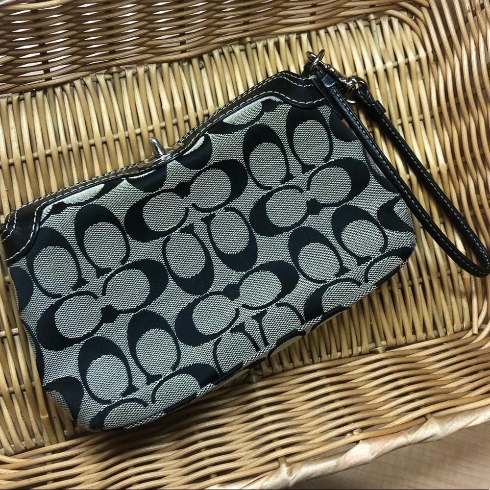 Monogram Coach wristlet